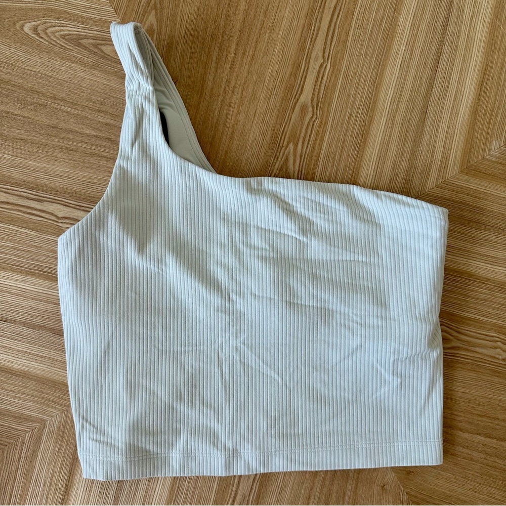 lululemon nulu cropped asymmetrical tank top in bone